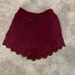 Maroon Draw String Shorts